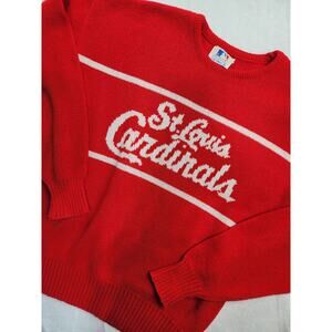 Cliff Engle St Louis Cardinals Med Crewneck Sweater MLB Baseball Red White 1980s